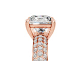 Rose gold Princess Cut Cut Diamond Milgrain Marquise Band with Prong Setting_5