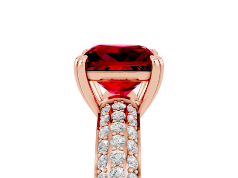 Rose gold Princess Cut Cut Diamond Milgrain Marquise Band with Prong Setting_5