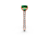 Rose gold Princess Cut Cut Diamond Pavé Band with Four-Prong Setting_2