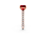 Rose gold Princess Cut Cut Diamond Pavé Band with Four-Prong Setting_2