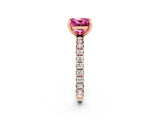 Rose gold Princess Cut Cut Diamond Pavé Band with Four-Prong Setting_2