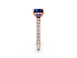 Rose gold Princess Cut Cut Diamond Pavé Band with Four-Prong Setting_2