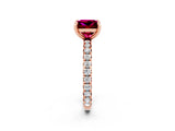 Rose gold Princess Cut Cut Diamond Pavé Band with Four-Prong Setting_2