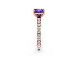 Rose gold Princess Cut Cut Diamond Pavé Band with Four-Prong Setting_2