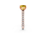 Rose gold Princess Cut Cut Diamond Pavé Band with Four-Prong Setting_2