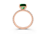 Rose gold Princess Cut Cut Diamond Pavé Band with Four-Prong Setting_3