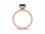 Rose gold Princess Cut Cut Diamond Pavé Band with Four-Prong Setting_3