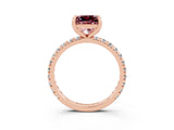 Rose gold Princess Cut Cut Diamond Pavé Band with Four-Prong Setting_3