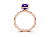 Rose gold Princess Cut Cut Diamond Pavé Band with Four-Prong Setting_3