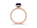 Rose gold Princess Cut Cut Diamond Pavé Band with Four-Prong Setting_3