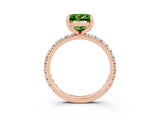 Rose gold Princess Cut Cut Diamond Pavé Band with Four-Prong Setting_3