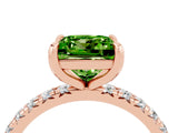 Rose gold Princess Cut Cut Diamond Pavé Band with Four-Prong Setting_4