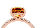 Rose gold Princess Cut Cut Diamond Pavé Band with Four-Prong Setting_4