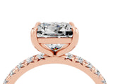 Rose gold Princess Cut Cut Diamond Pavé Band with Four-Prong Setting_4