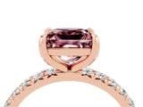Rose gold Princess Cut Cut Diamond Pavé Band with Four-Prong Setting_4