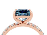 Rose gold Princess Cut Cut Diamond Pavé Band with Four-Prong Setting_4