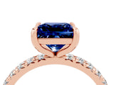 Rose gold Princess Cut Cut Diamond Pavé Band with Four-Prong Setting_4