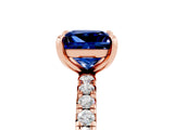 Rose gold Princess Cut Cut Diamond Pavé Band with Four-Prong Setting_5