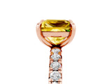 Rose gold Princess Cut Cut Diamond Pavé Band with Four-Prong Setting_5