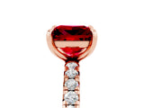 Rose gold Princess Cut Cut Diamond Pavé Band with Four-Prong Setting_5