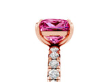 Rose gold Princess Cut Cut Diamond Pavé Band with Four-Prong Setting_5