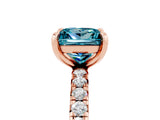 Rose gold Princess Cut Cut Diamond Pavé Band with Four-Prong Setting_5