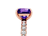 Rose gold Princess Cut Cut Diamond Pavé Band with Four-Prong Setting_5