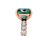 Rose gold Princess Cut Cut Diamond Pavé Band with Four-Prong Setting_5