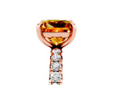 Rose gold Princess Cut Cut Diamond Pavé Band with Four-Prong Setting_5