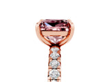 Rose gold Princess Cut Cut Diamond Pavé Band with Four-Prong Setting_5