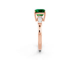 Rose gold Princess Cut Cut Diamond Ring with Tapered Baguette Side Stones in Four-Prong Setting_2