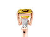Rose gold Princess Cut Cut Diamond Ring with Tapered Baguette Side Stones in Four-Prong Setting_5