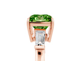 Rose gold Princess Cut Cut Diamond Ring with Tapered Baguette Side Stones in Four-Prong Setting_5