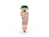 Rose gold Princess Cut Cut Halo Split Shank Prong Setting Ring_14