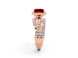 Rose gold Princess Cut Cut Halo Split Shank Prong Setting Ring_14
