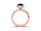 Rose gold Princess Cut Cut Halo Split Shank Prong Setting Ring_15