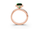 Rose gold Princess Cut Cut Halo Split Shank Prong Setting Ring_15