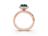 Rose gold Princess Cut Cut Halo Split Shank Prong Setting Ring_15