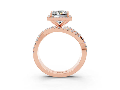 Rose gold Princess Cut Cut Halo Split Shank Prong Setting Ring_15