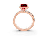 Rose gold Princess Cut Cut Halo Split Shank Prong Setting Ring_15