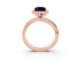 Rose gold Princess Cut Cut Halo Split Shank Prong Setting Ring_15