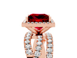 Rose gold Princess Cut Cut Halo Split Shank Prong Setting Ring_17