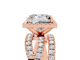 Rose gold Princess Cut Cut Halo Split Shank Prong Setting Ring_17