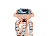 Rose gold Princess Cut Cut Halo Split Shank Prong Setting Ring_17