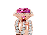 Rose gold Princess Cut Cut Halo Split Shank Prong Setting Ring_17