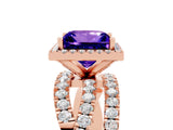 Rose gold Princess Cut Cut Halo Split Shank Prong Setting Ring_17