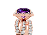 Rose gold Princess Cut Cut Halo Split Shank Prong Setting Ring_17