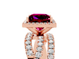 Rose gold Princess Cut Cut Halo Split Shank Prong Setting Ring_17