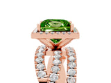 Rose gold Princess Cut Cut Halo Split Shank Prong Setting Ring_17