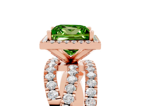 Rose gold Princess Cut Cut Halo Split Shank Prong Setting Ring_17